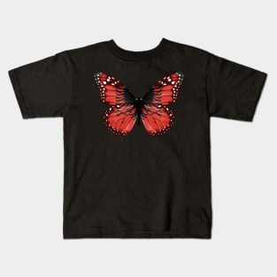 Albanian Flag  Butterfly - Gift for Albanian From Albania Kids T-Shirt